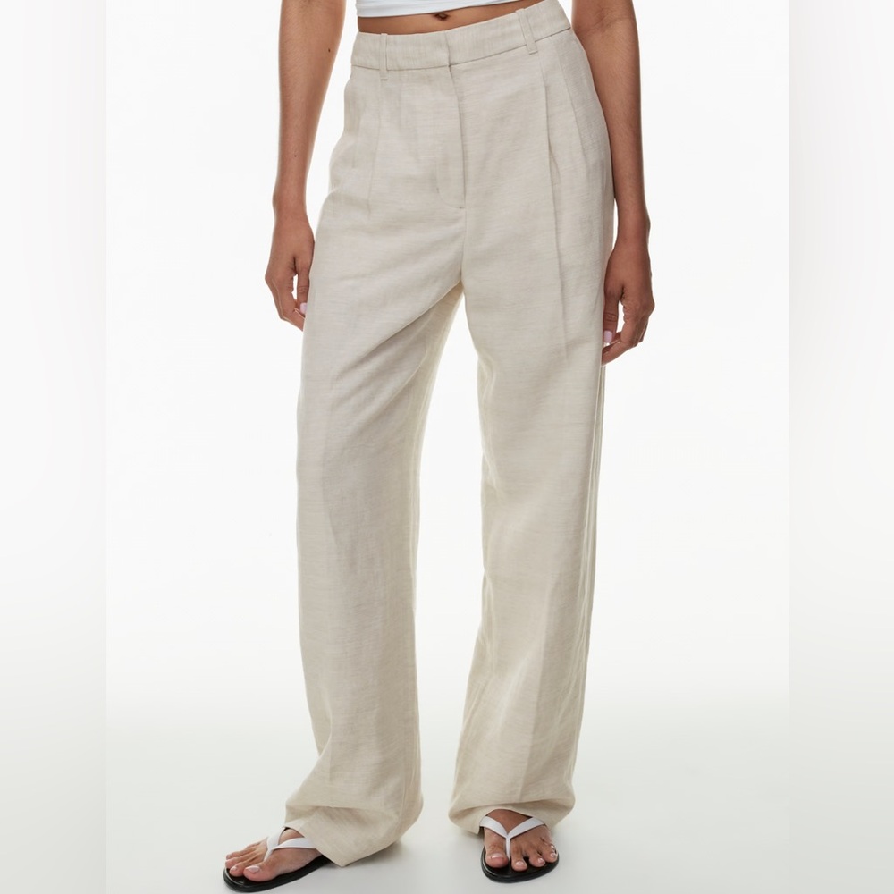 Aritzia Effortless Linen Pant - Beige